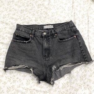 Black High Rise Jean Shorts